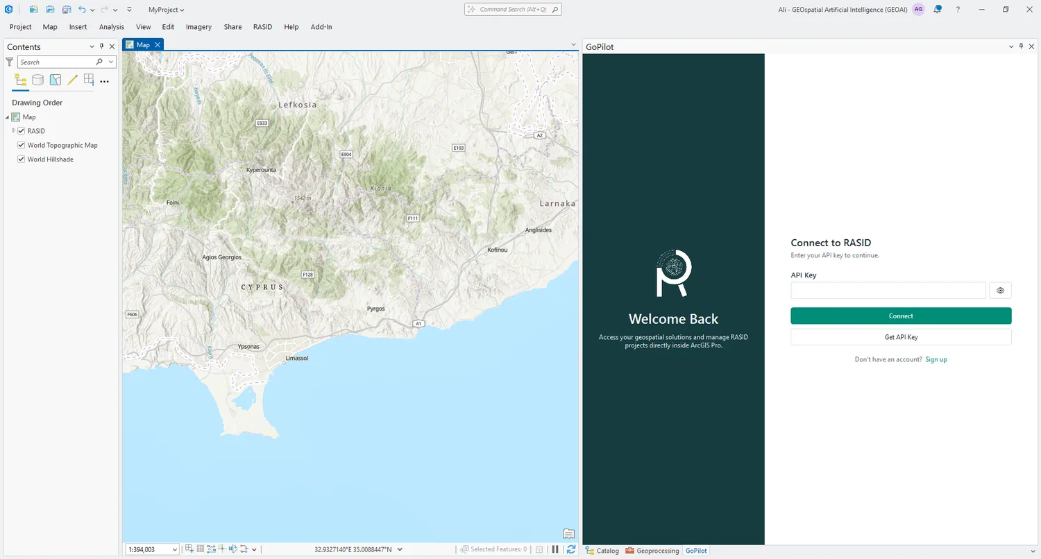 GoPilot, docked inside ArcGIS Pro